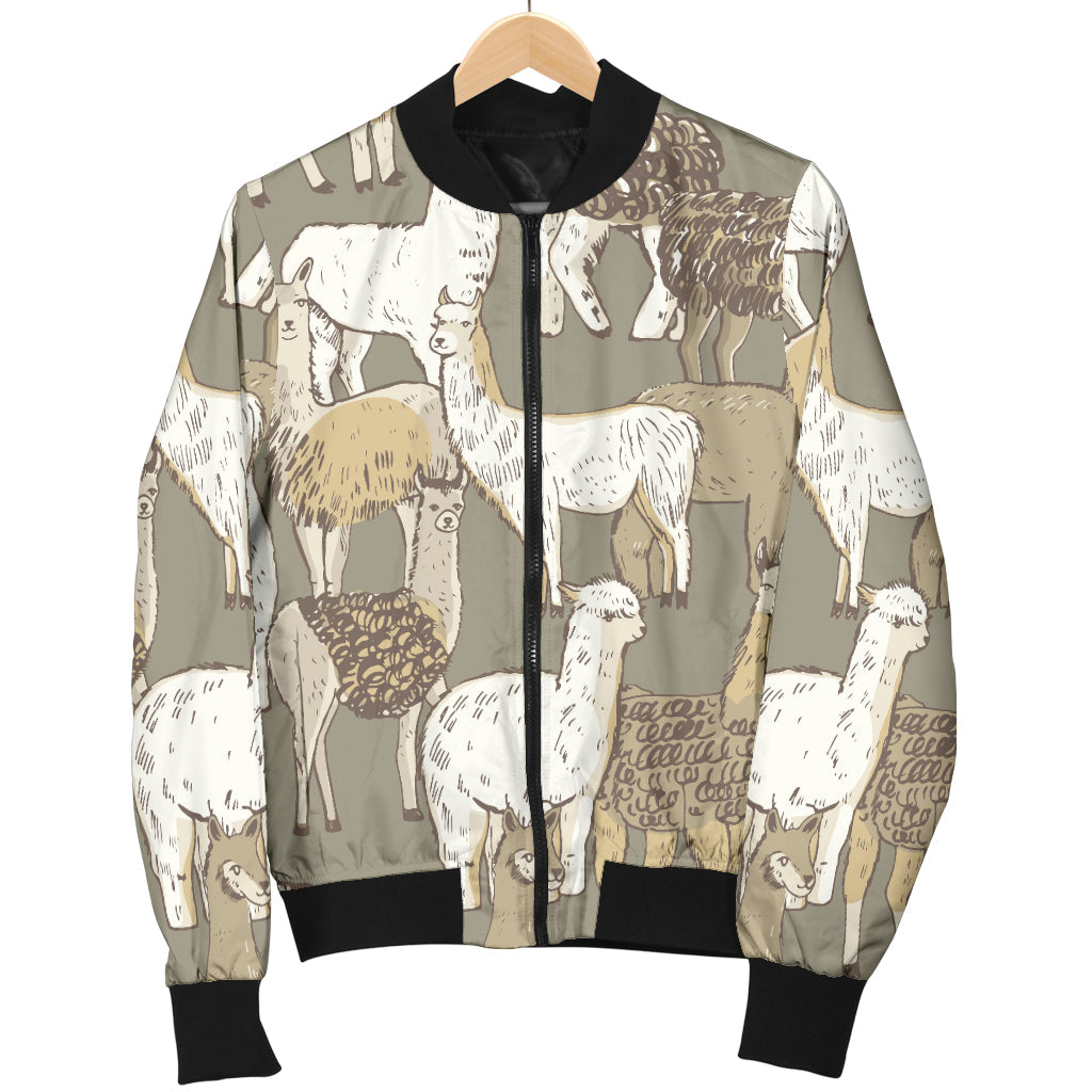 Alpaca Pattern Print Design 01 Men Bomber Jacket