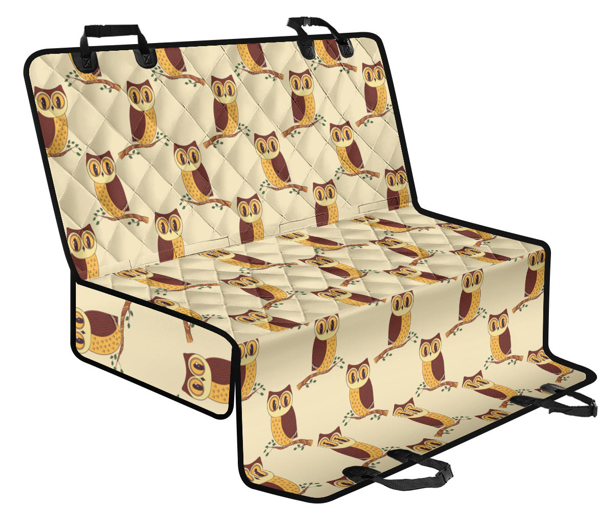 Owl Pattern Print Design A07 Rear Dog Car Seat Cover Hammock