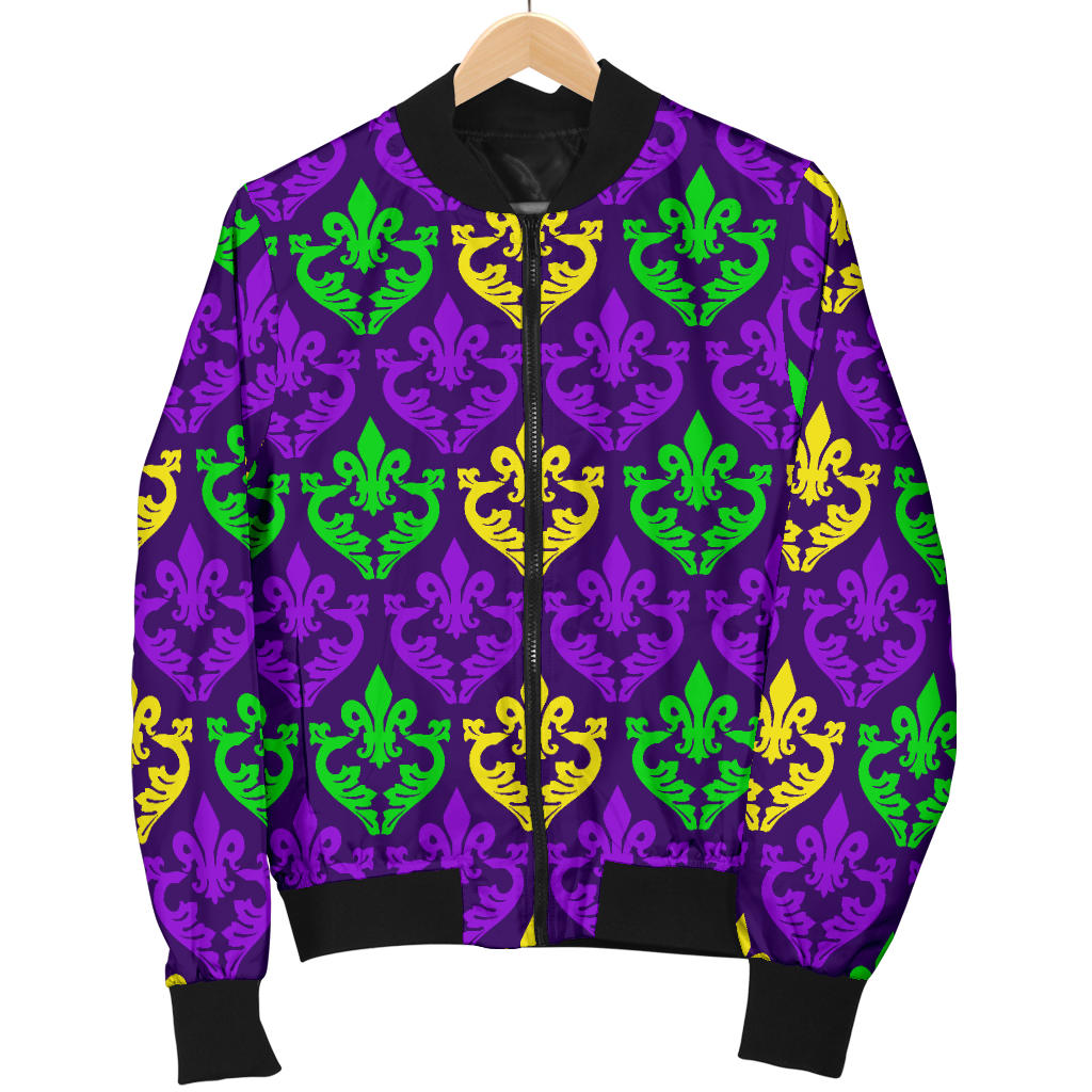 Mardi Gras Pattern Print Design 02 Men Bomber Jacket