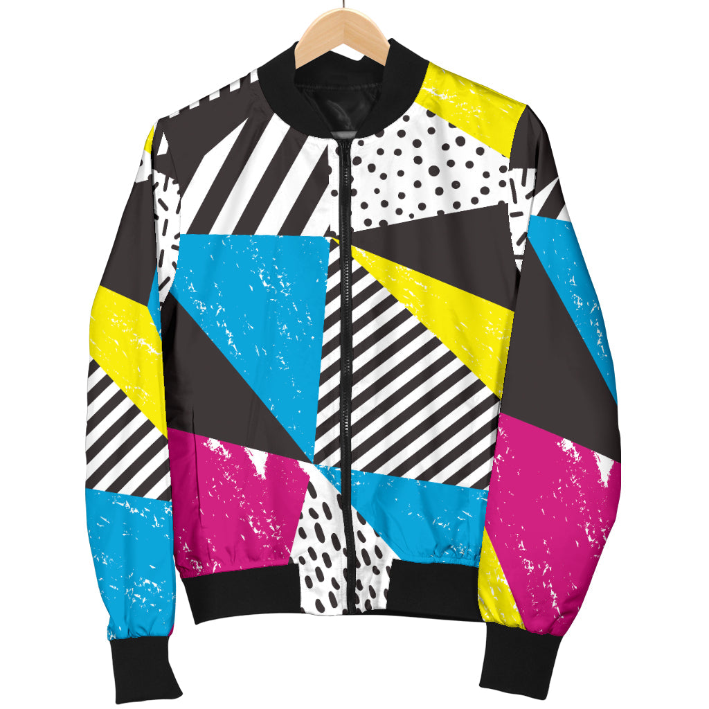 80s Pattern Print Design 2 Men Bomber Jacket