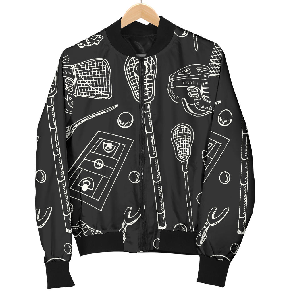 Lacrosse Pattern Print Design 01 Men Bomber Jacket