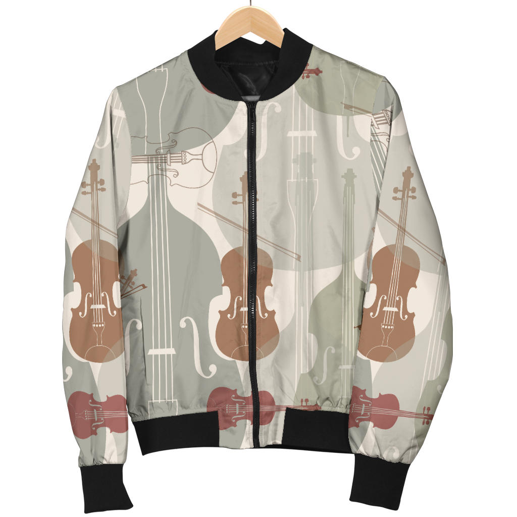 Violin Pattern Print Design 01 Men Bomber Jacket