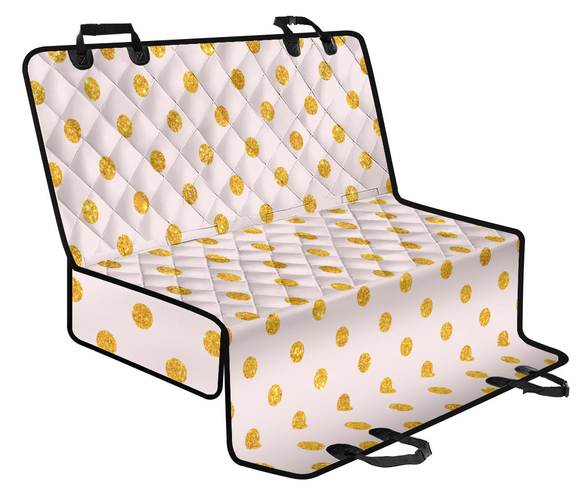 Polka Dot Gold Pink Pattern Print Design 01 Rear Dog Car Seat Cover Hammock