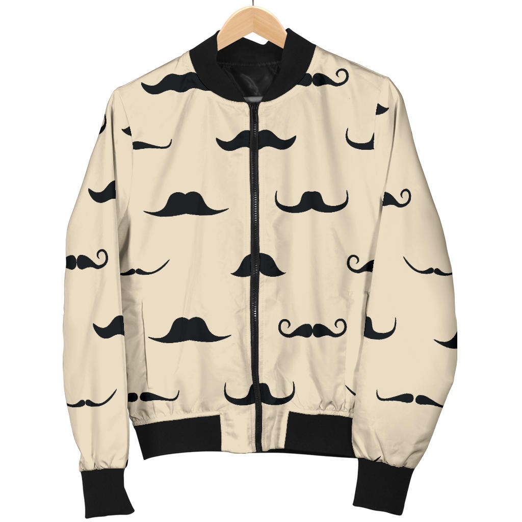 Mustache Pattern Print Design A03 Men Bomber Jacket