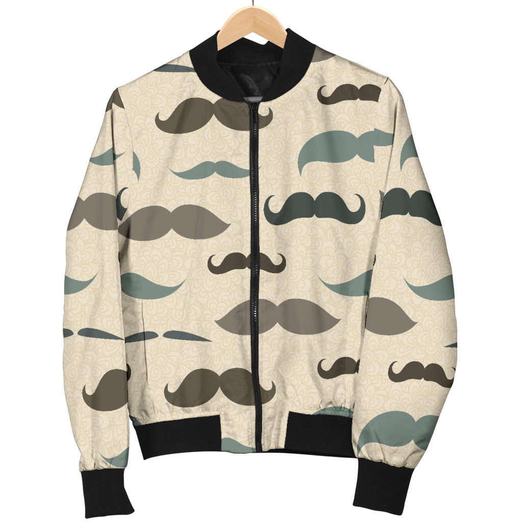 Mustache Pattern Print Design A01 Men Bomber Jacket