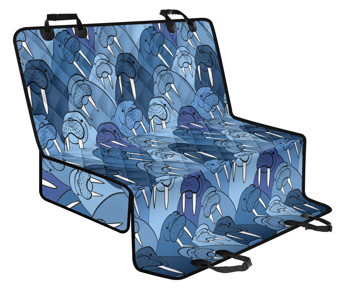Walrus Pattern Print Design 01 Rear Dog Car Seat Cover Hammock