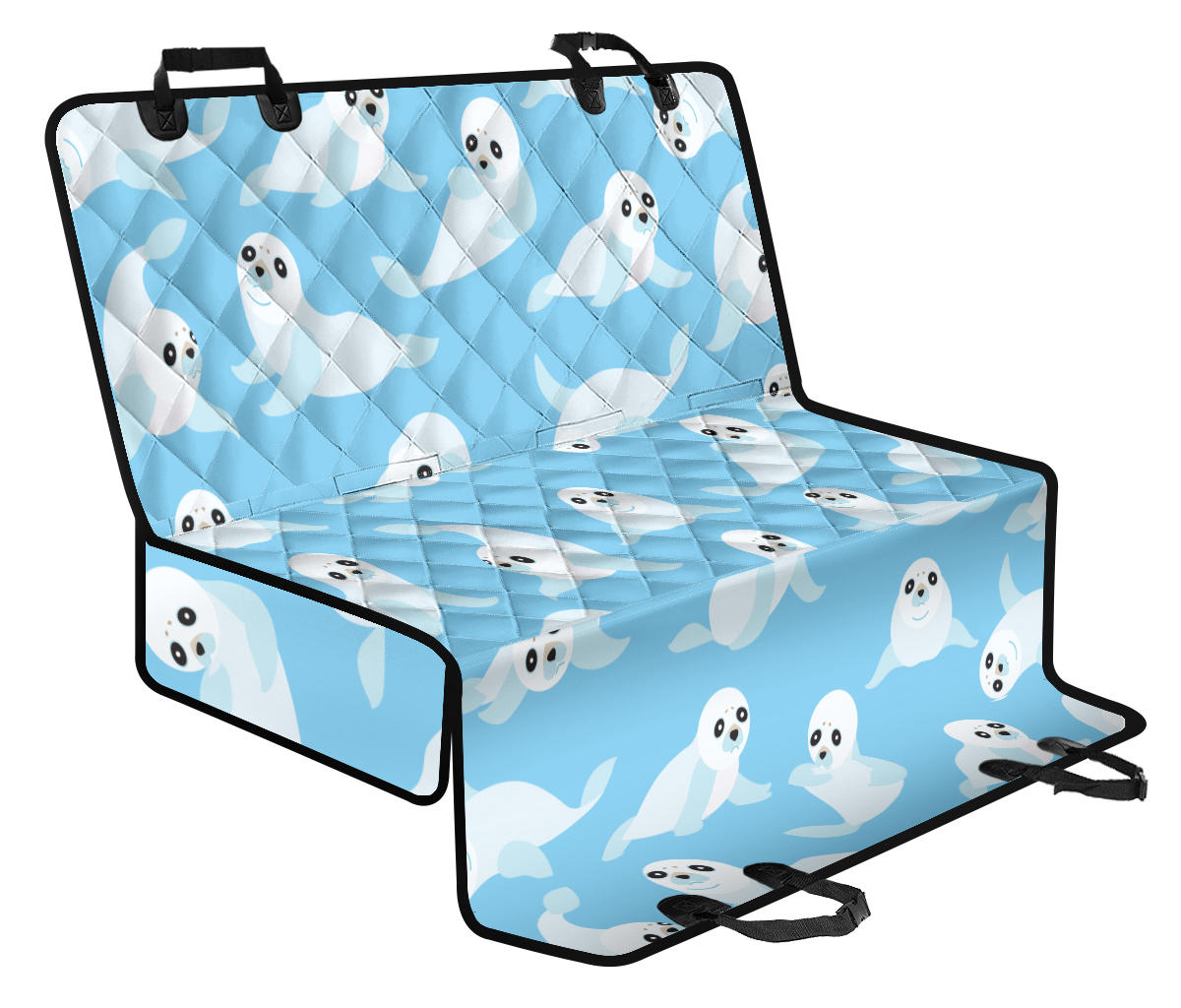 Sea Lion Cute Pattern Print Design 03 Rear Dog Car Seat Cover Hammock