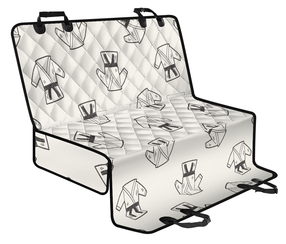 Karate Pattern Print Design 01 Rear Dog Car Seat Cover Hammock