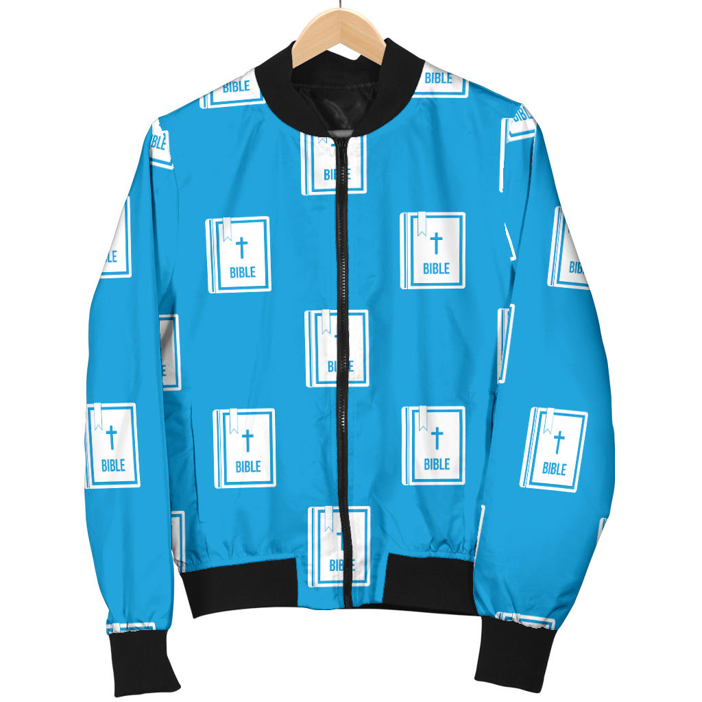 Bible Pattern Print Design 02 Men Bomber Jacket