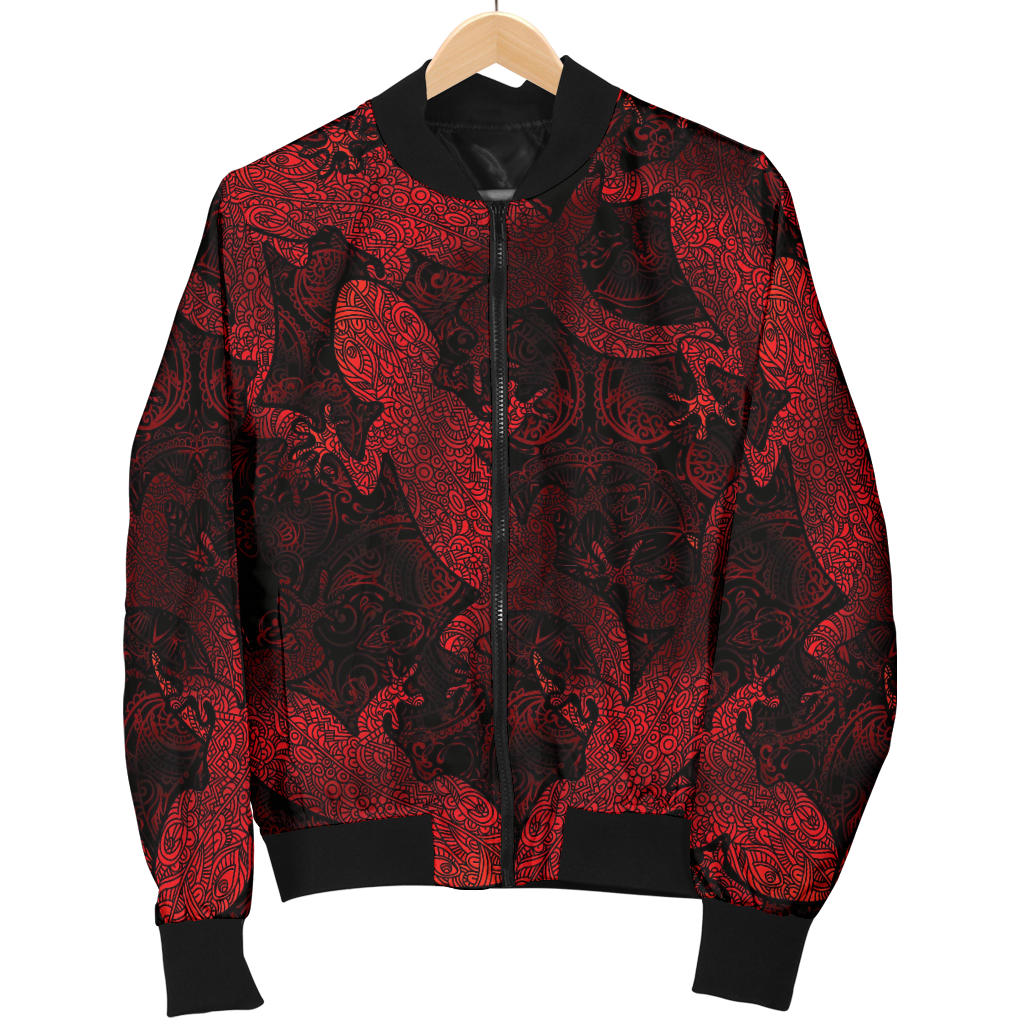 Gecko Pattern Print Design 04 Men Bomber Jacket