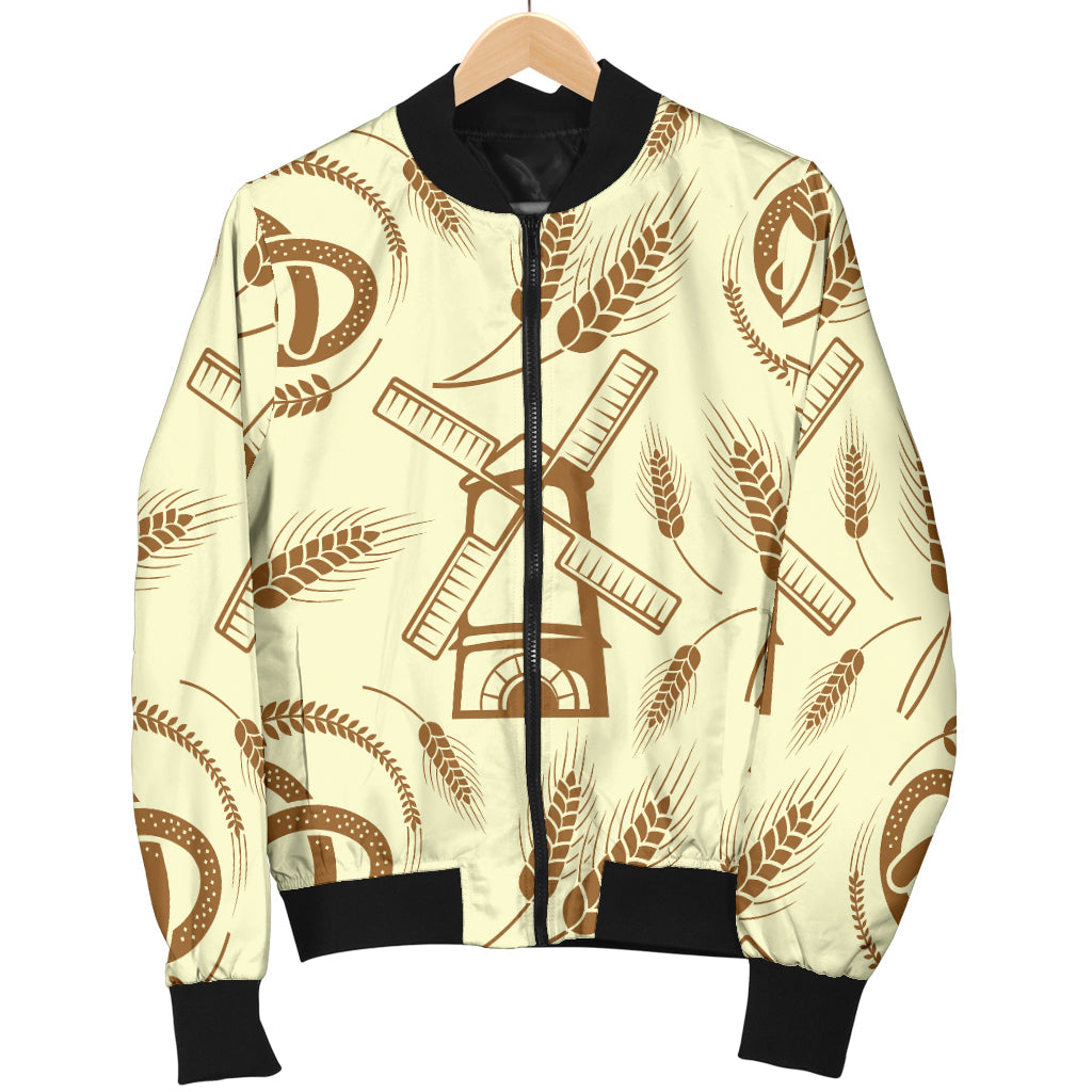Agricultural Windmills Print Design 03 Men Bomber Jacket