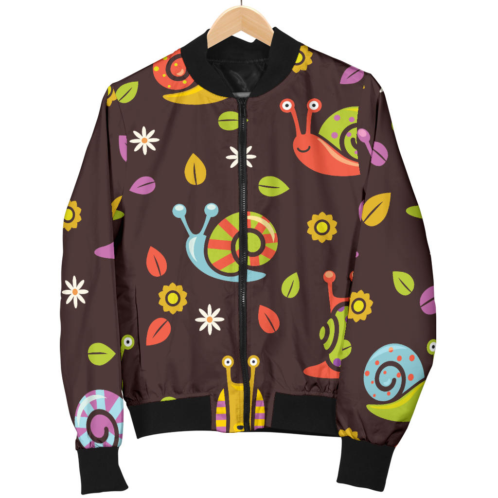 Snail Pattern Print Design 01 Men Bomber Jacket