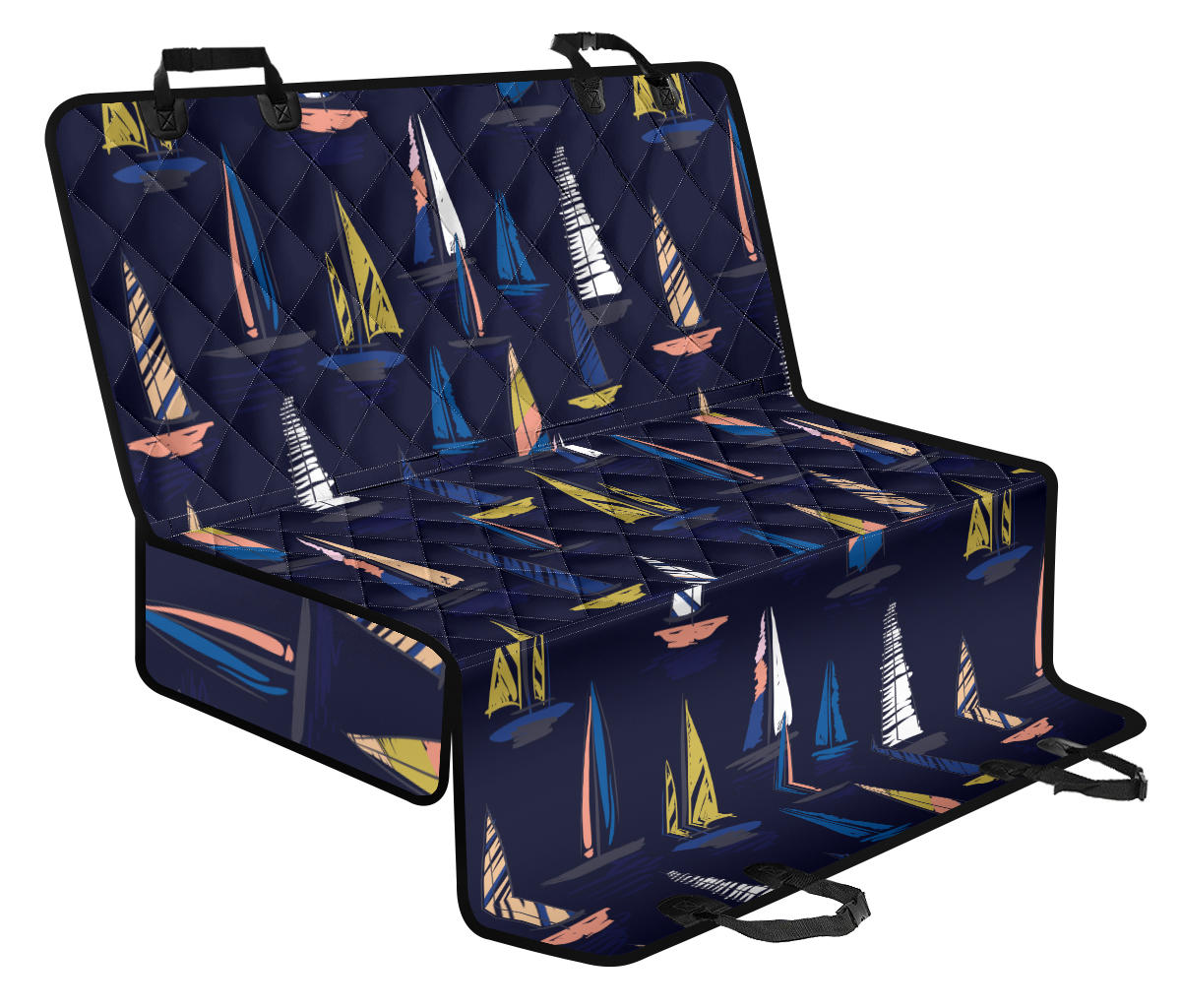 Sailing Ships Pattern Print Design A03 Rear Dog Car Seat Cover Hammock