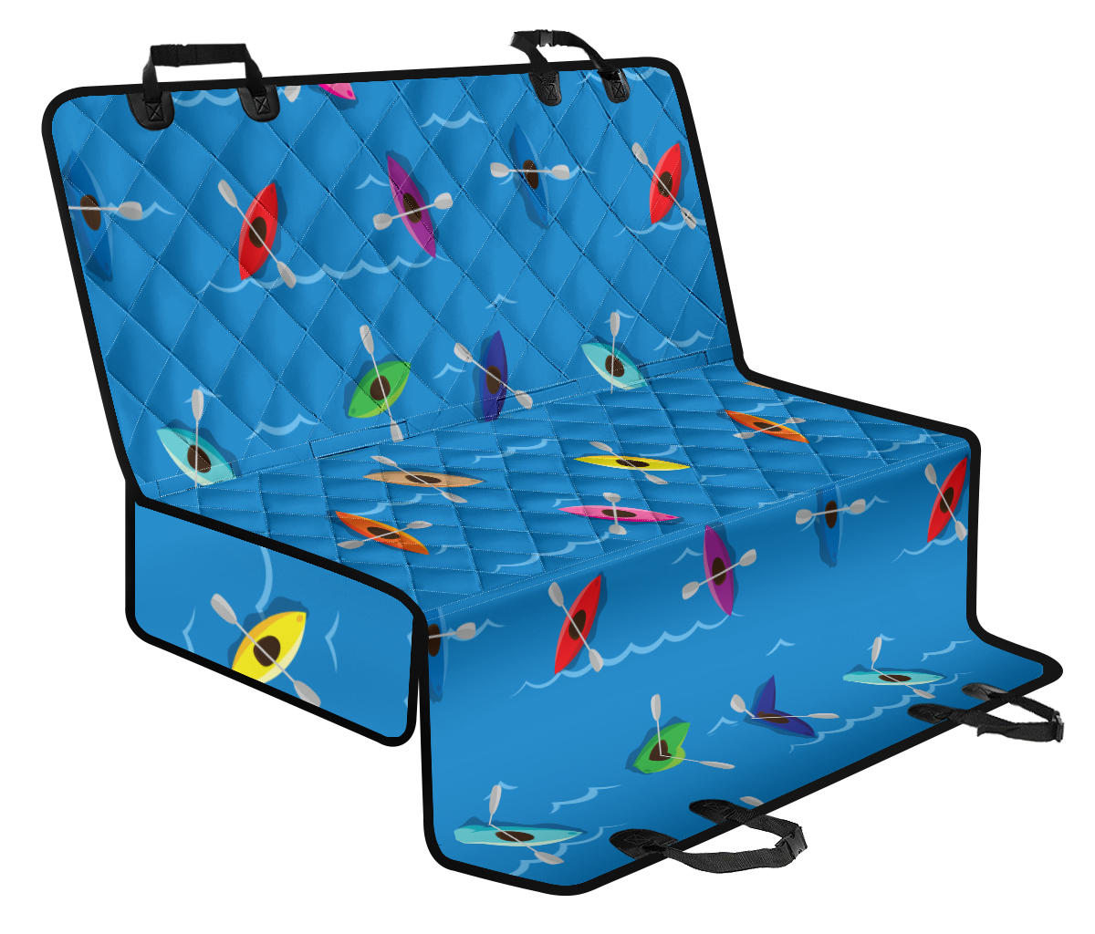 Kayak Pattern Print Design 03 Rear Dog Car Seat Cover Hammock