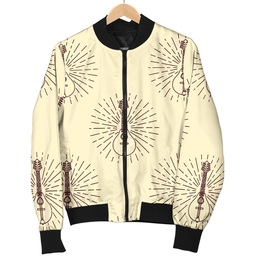 Mandolin Pattern Print Design 02 Men Bomber Jacket