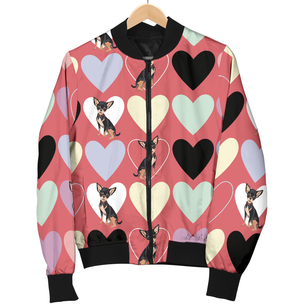Chihuahua Pattern Print Design 01 Men Bomber Jacket