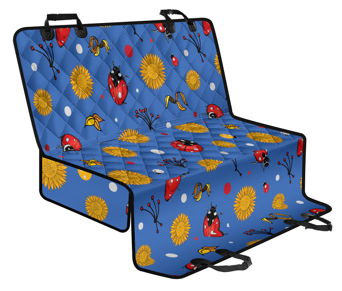 Ladybug Pattern Print Design 05 Rear Dog Car Seat Cover Hammock