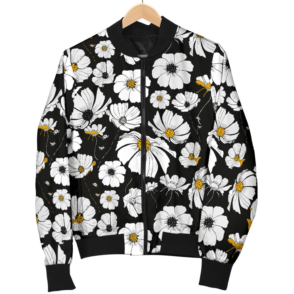 Daisy Pattern Print Design 02 Men Bomber Jacket