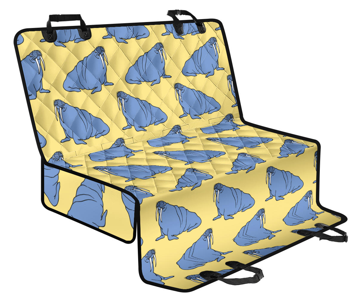 Walrus Pattern Print Design 02 Rear Dog Car Seat Cover Hammock