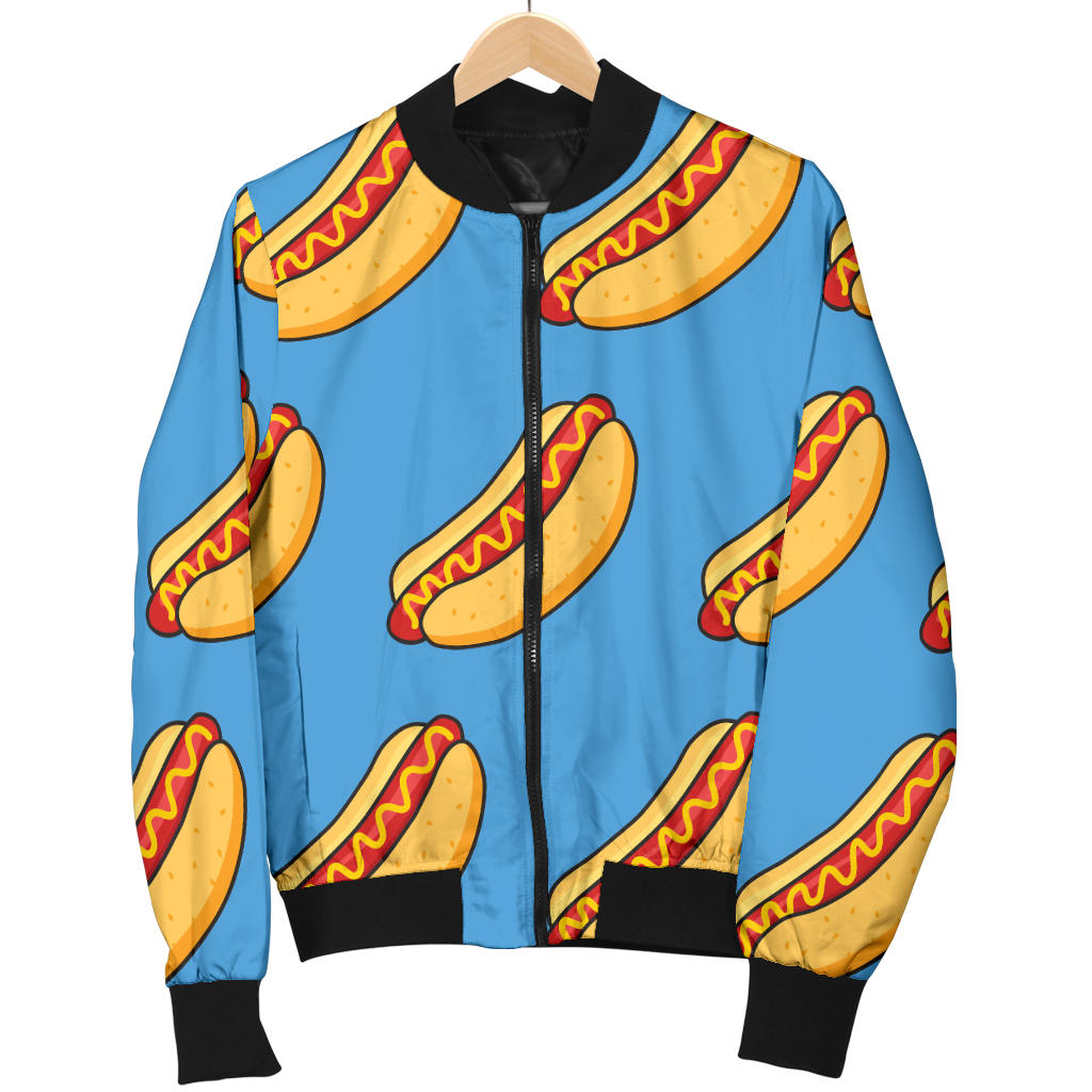 Hot Dog Pattern Print Design 02 Men Bomber Jacket