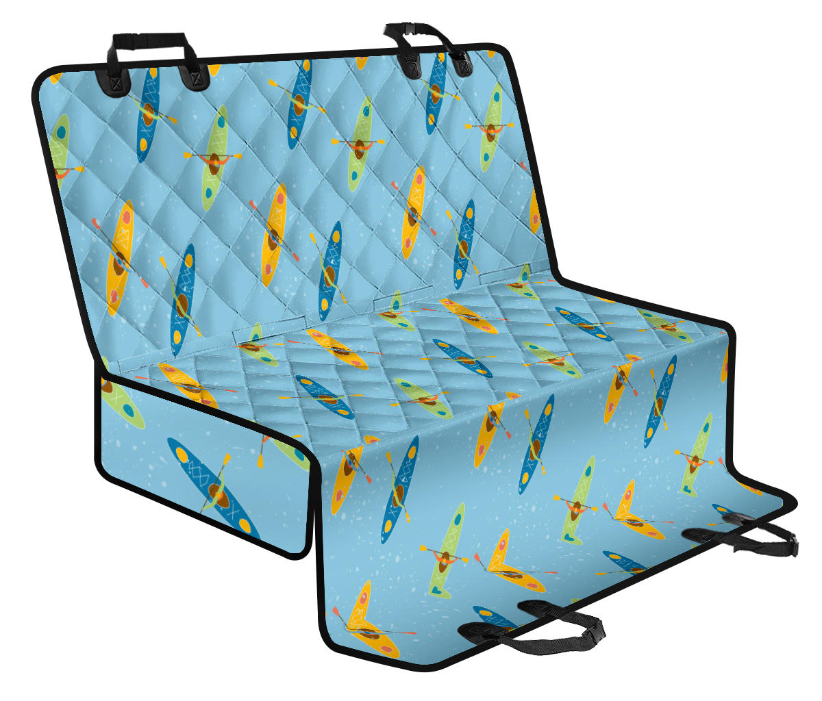Kayak Pattern Print Design 04 Rear Dog Car Seat Cover Hammock