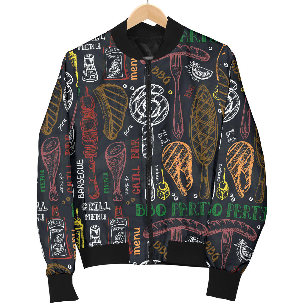 Barbecue Pattern Print Design 03 Men Bomber Jacket