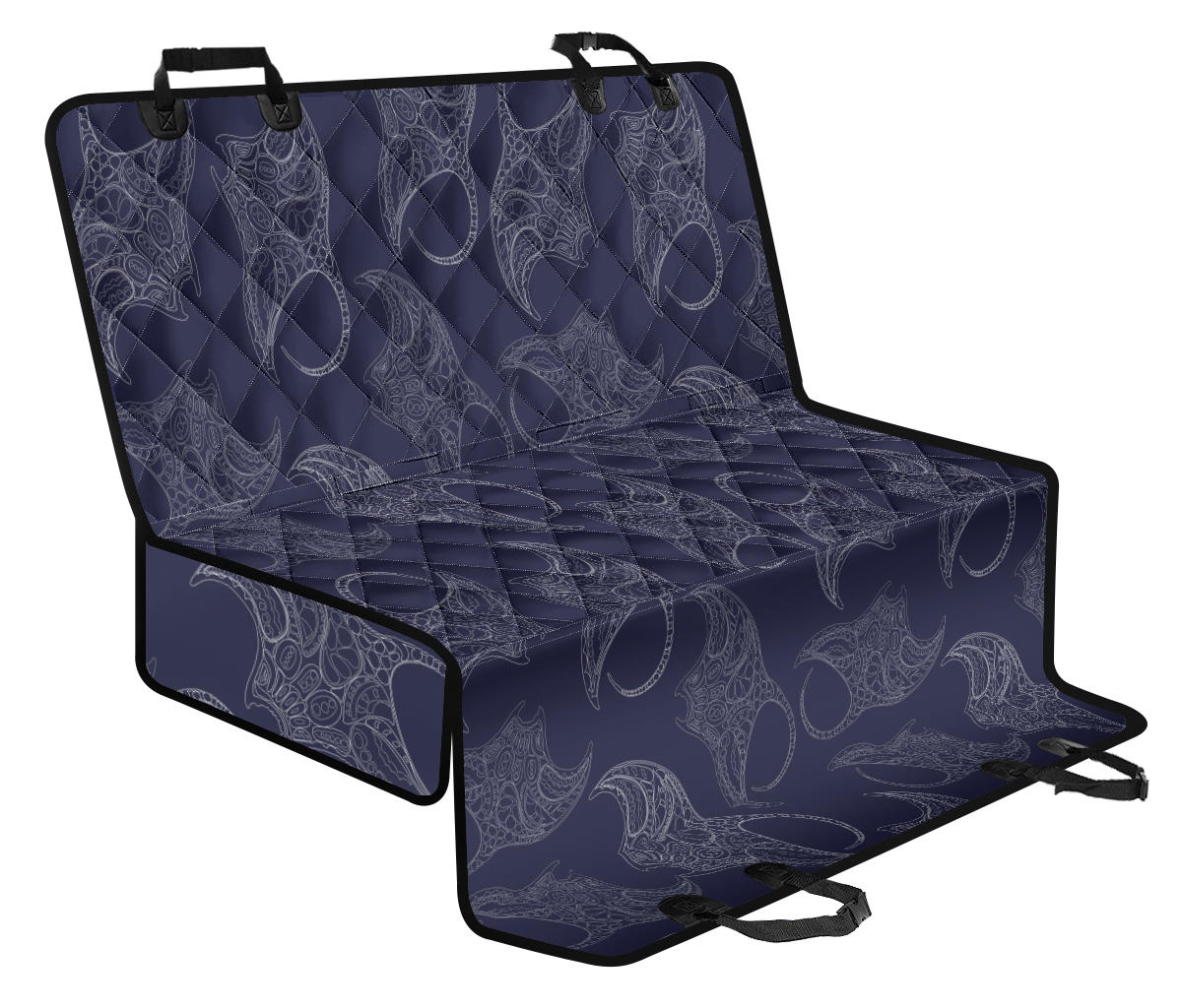 Manta Ray Pattern Print Design 01 Rear Dog Car Seat Cover Hammock