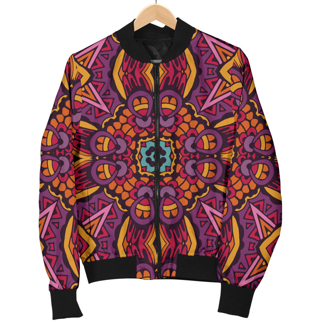Bohemian Pattern Print Design 10 Men Bomber Jacket