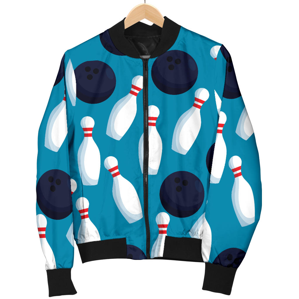 Bowling Pin Pattern Print Design 010 Men Bomber Jacket