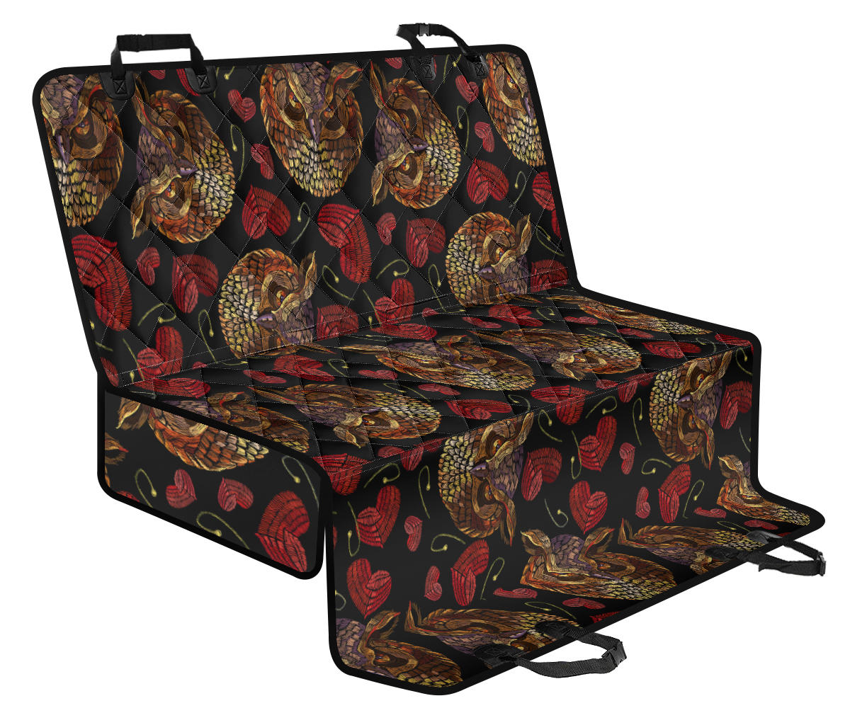 Owl Pattern Print Design A08 Rear Dog Car Seat Cover Hammock