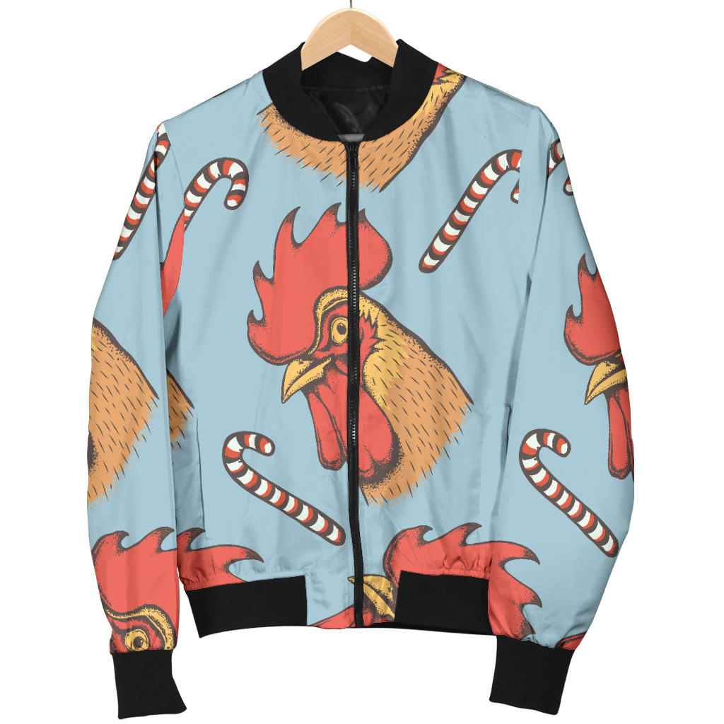 Rooster Pattern Print Design A05 Men Bomber Jacket