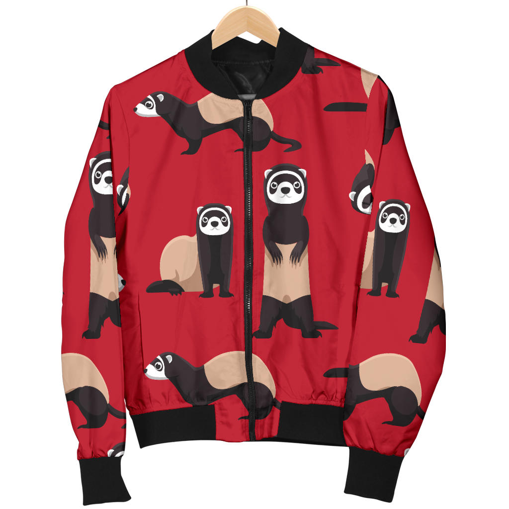 Ferret Pattern Print Design 02 Men Bomber Jacket
