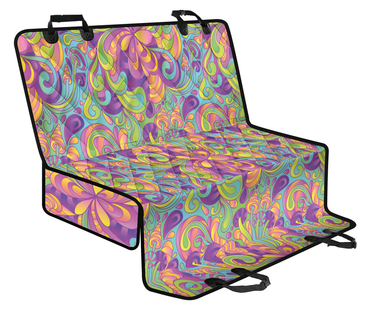 Psychedelic Mushroom Pattern Print Design A05 Rear Dog Car Seat Cover Hammock