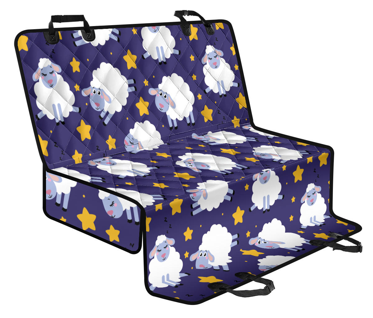Sheep Pattern Print Design 03 Rear Dog Car Seat Cover Hammock