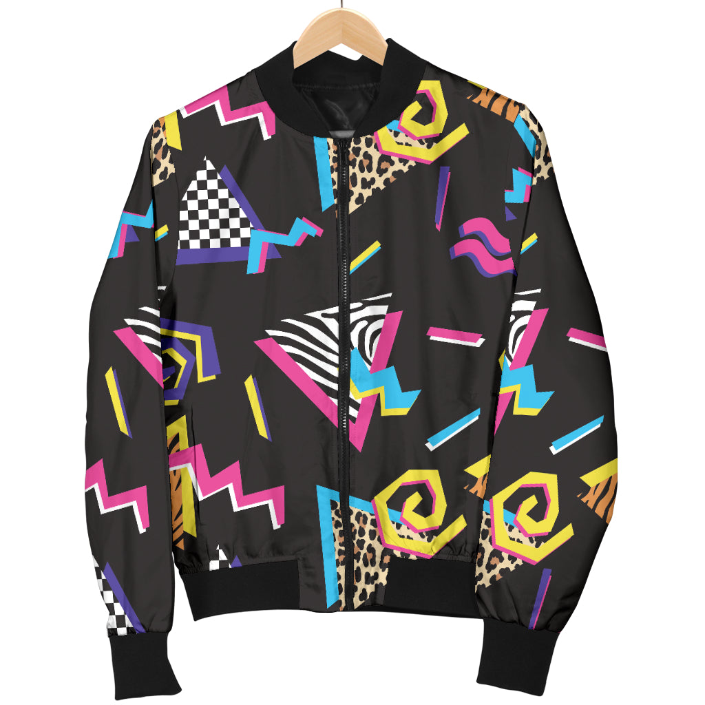 80s Pattern Print Design 3 Men Bomber Jacket