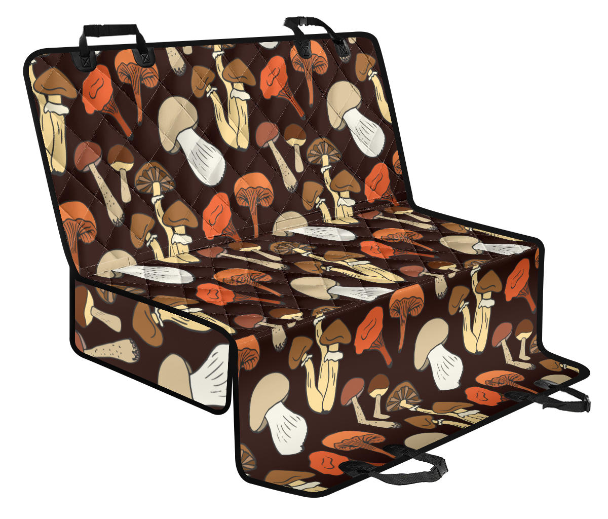 Mushroom Pattern Print Design A05 Rear Dog Car Seat Cover Hammock