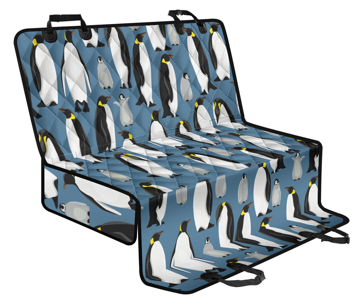 Penguin Pattern Print Design A03 Rear Dog Car Seat Cover Hammock