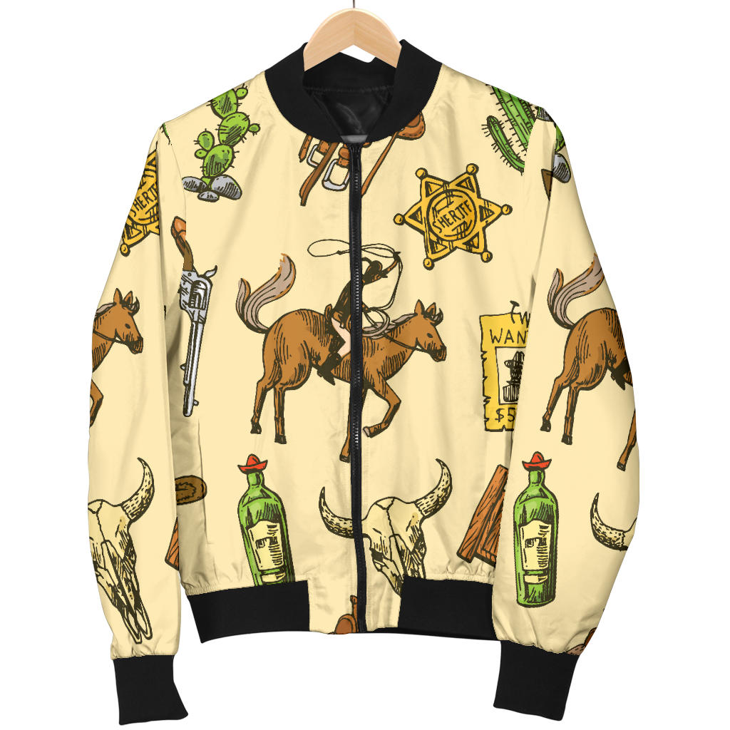 Cowboy Pattern Print Design 04 Men Bomber Jacket