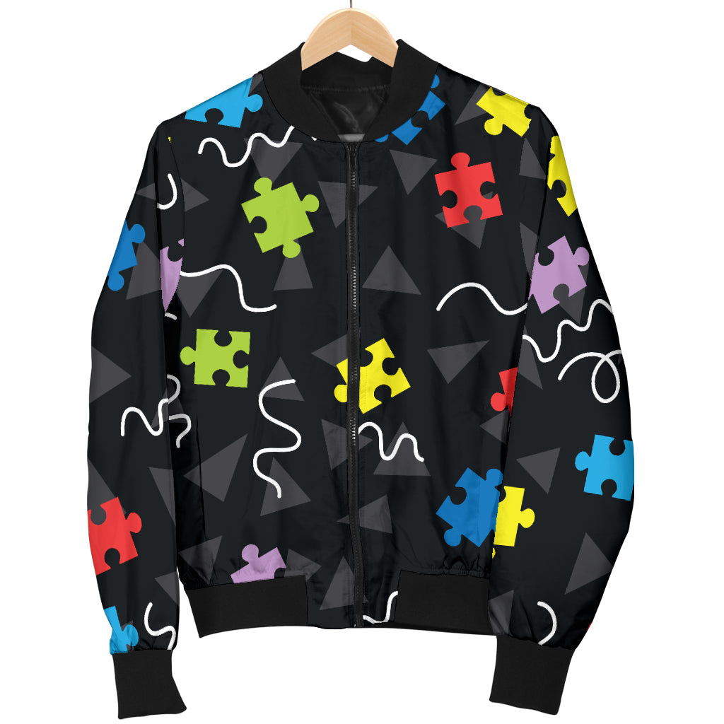 Autism Awareness Pattern Print Design 01 Men Bomber Jacket
