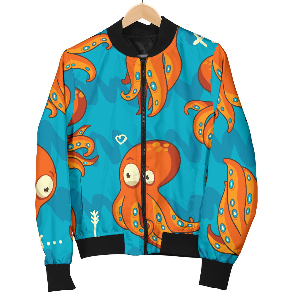 Octopus Pattern Print Design A02 Men Bomber Jacket