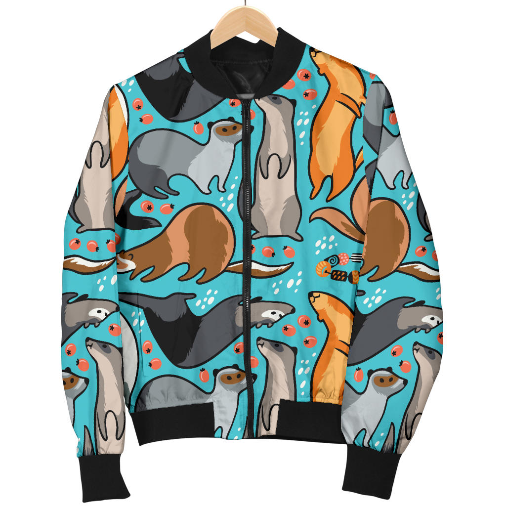 Ferret Pattern Print Design 03 Men Bomber Jacket