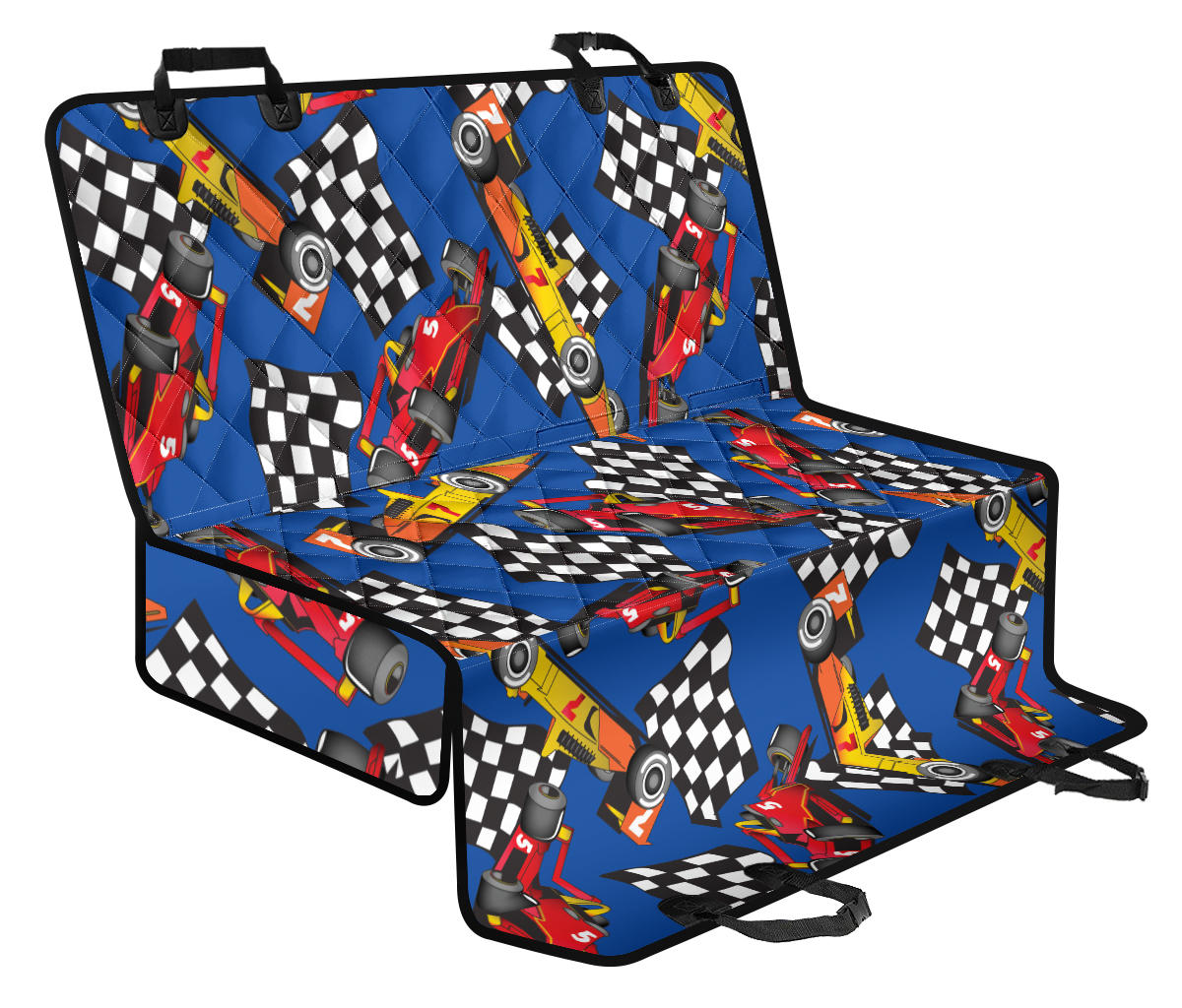 Racing Pattern Print Design A01 Rear Dog Car Seat Cover Hammock
