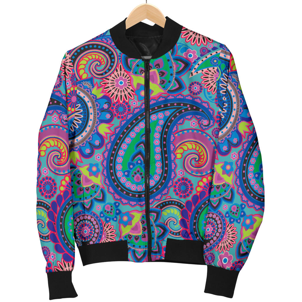 Paisley Colorful Pattern Print Design A02 Men Bomber Jacket