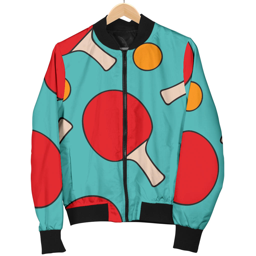 Ping Pong Pattern Print Design A01 Men Bomber Jacket