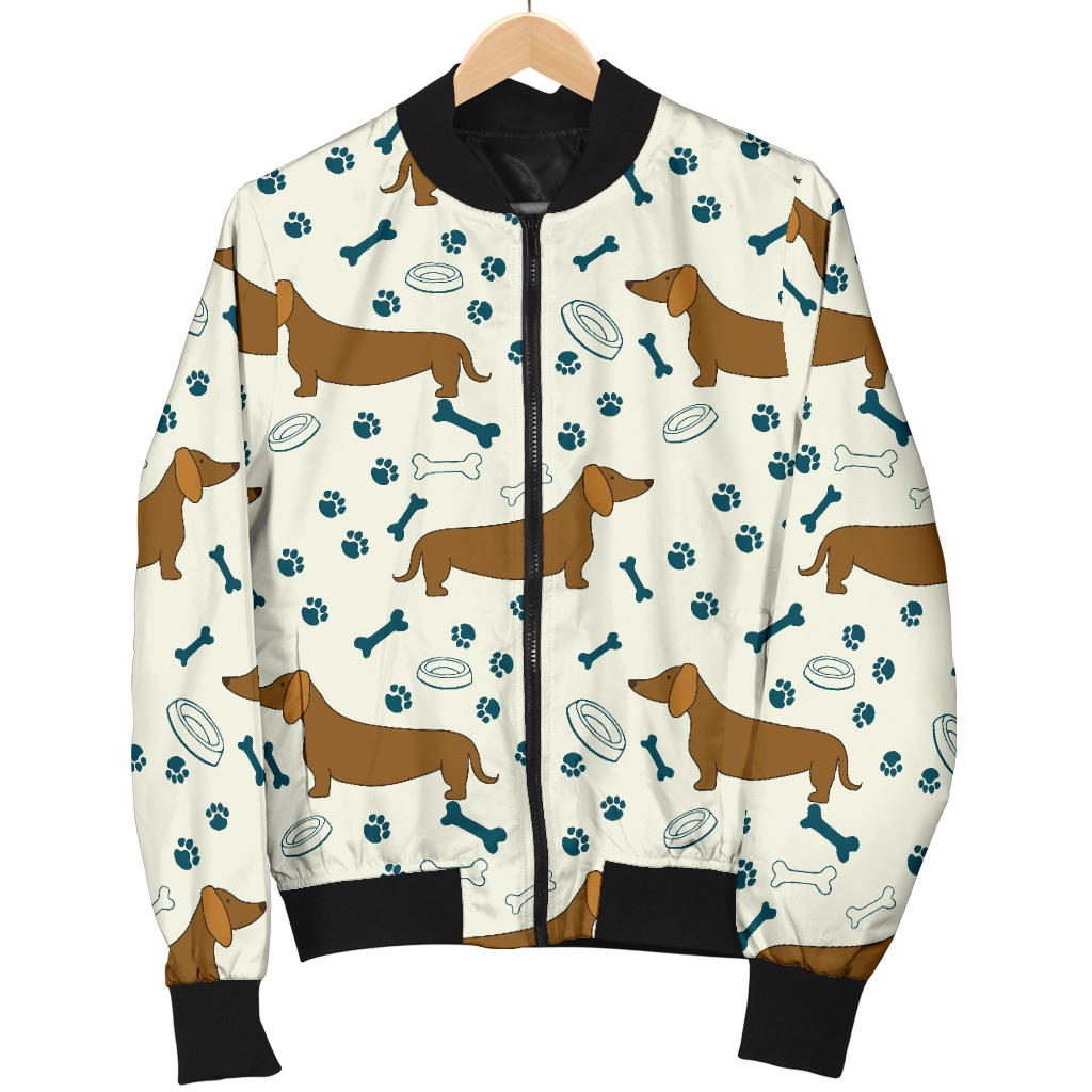 Dachshund Pattern Print Design 01 Men Bomber Jacket