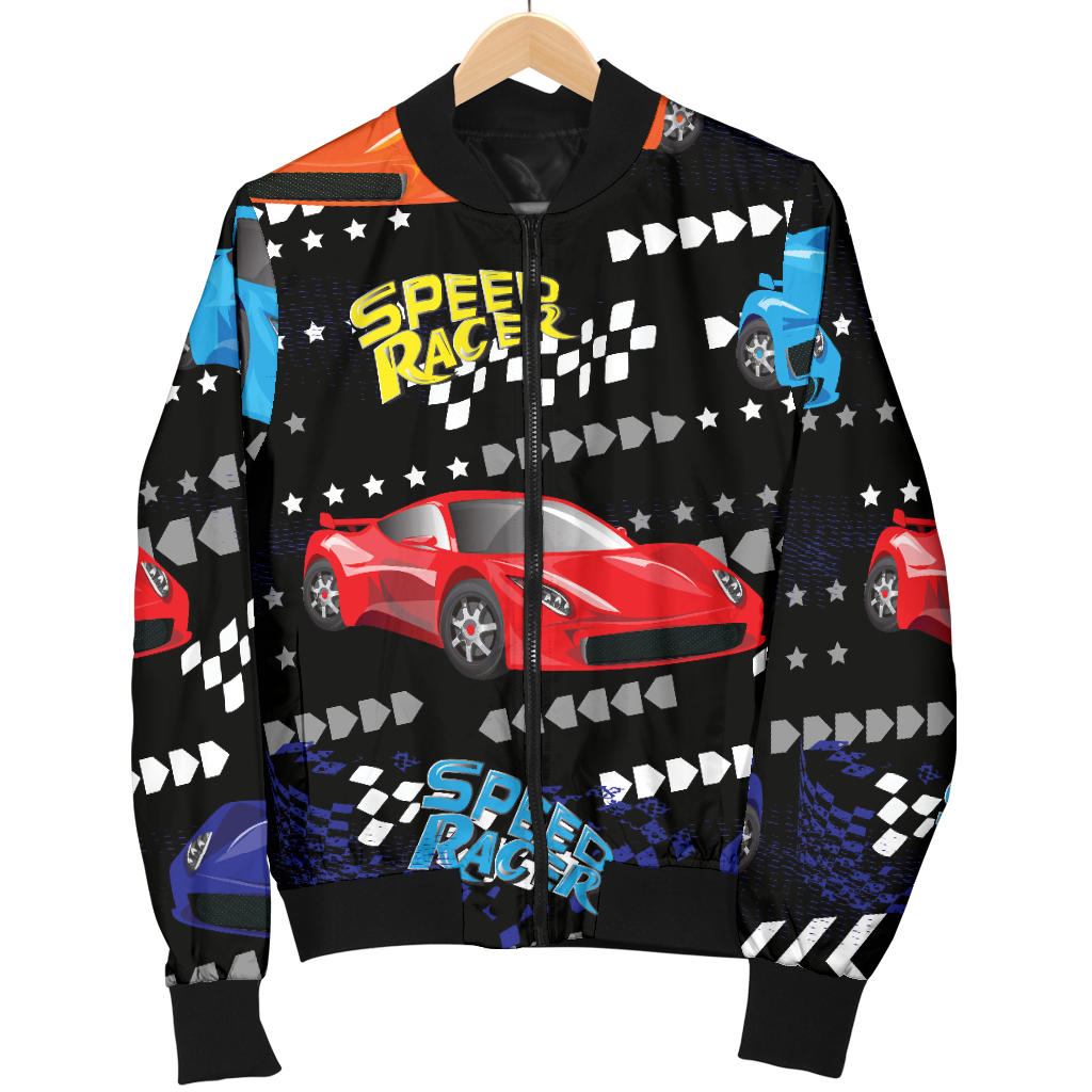 Racing Pattern Print Design A05 Men Bomber Jacket