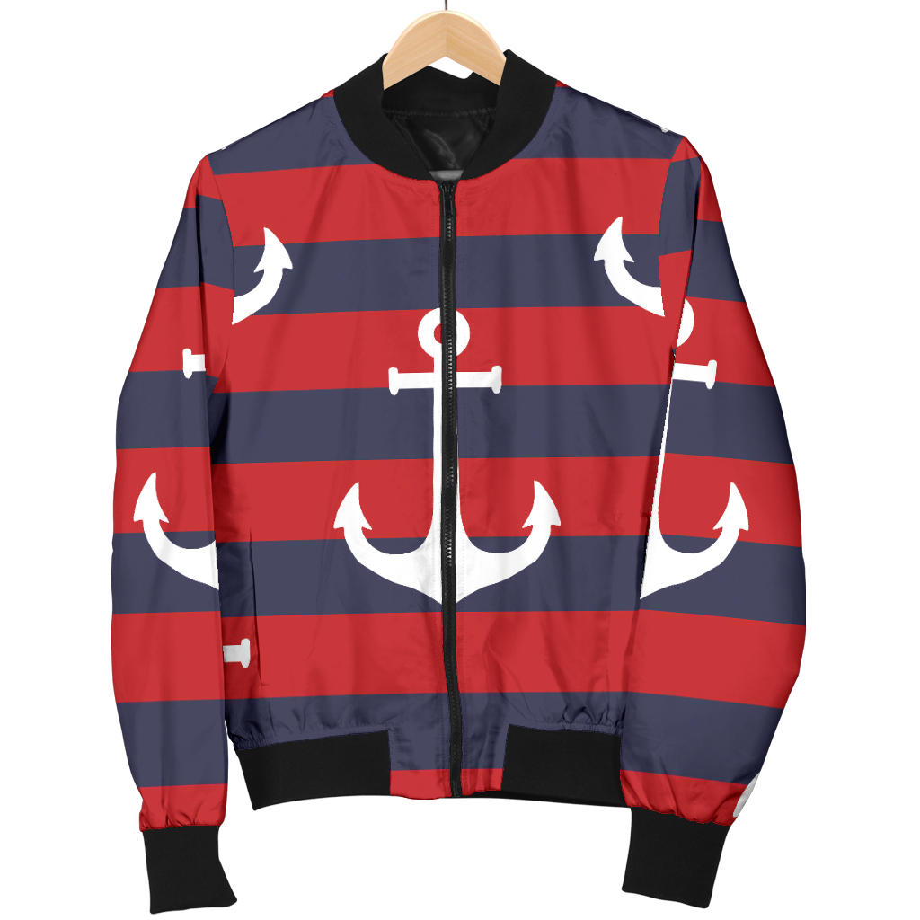 Nautical Pattern Print Design A05 Men Bomber Jacket