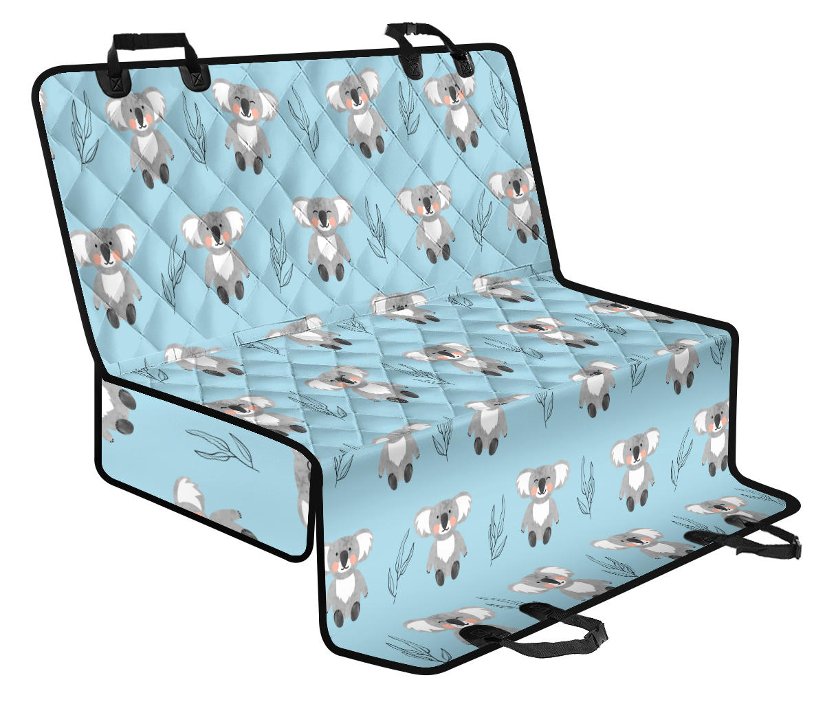 Koala Pattern Print Design 01 Rear Dog Car Seat Cover Hammock