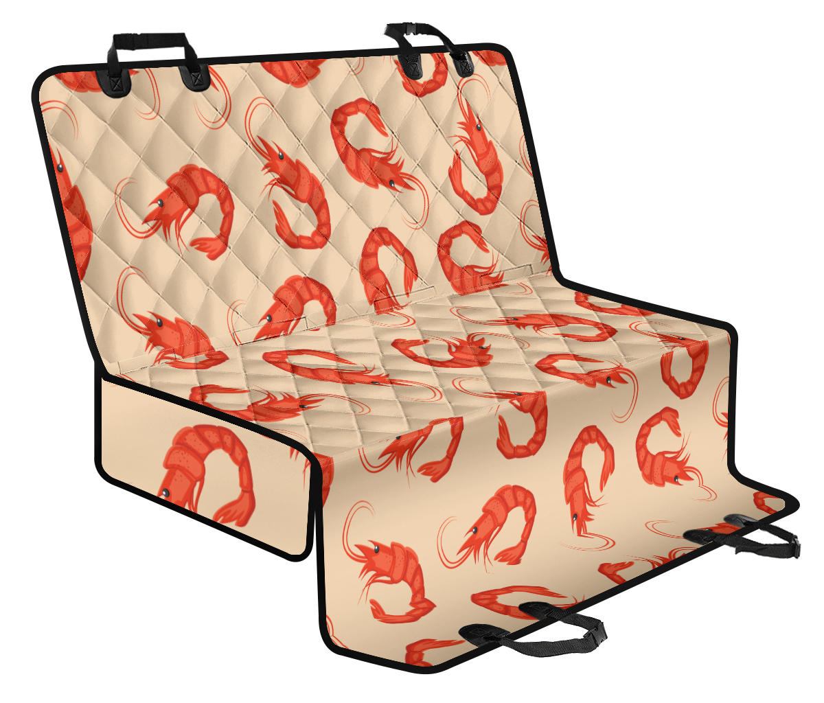 Prawn Pattern Print Design 02 Rear Dog Car Seat Cover Hammock