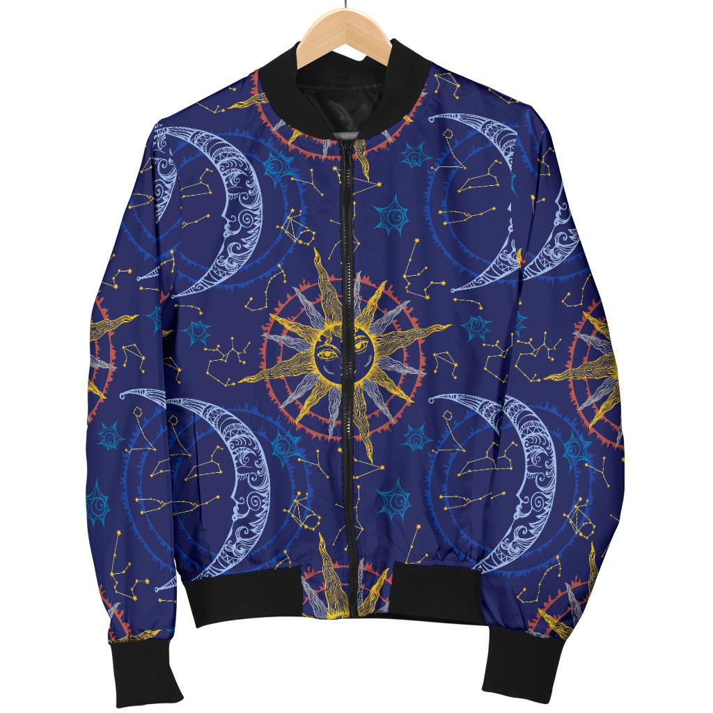 Celestial Moon Sun Pattern Print Design 01 Men Bomber Jacket
